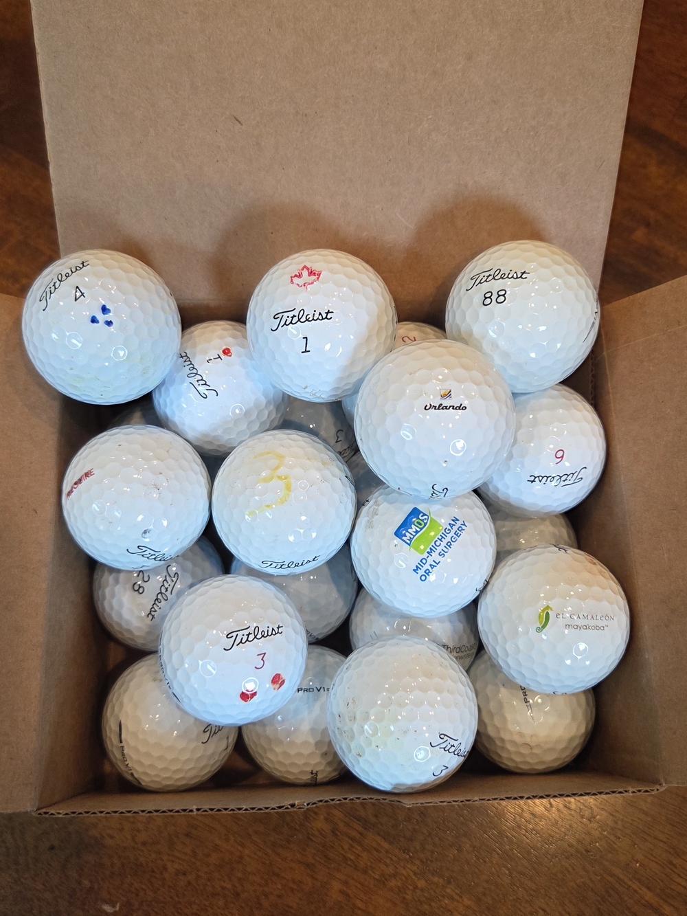 Titleist Pro V1 And Pro V1x White Golf Balls - Assorted Markings 2 Dozen